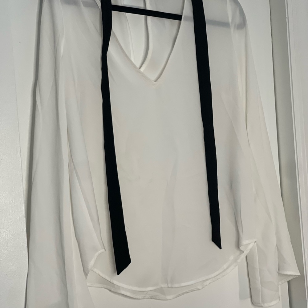 White and black blouse